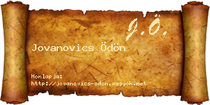 Jovanovics Ödön névjegykártya