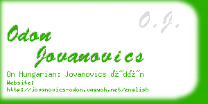 odon jovanovics business card